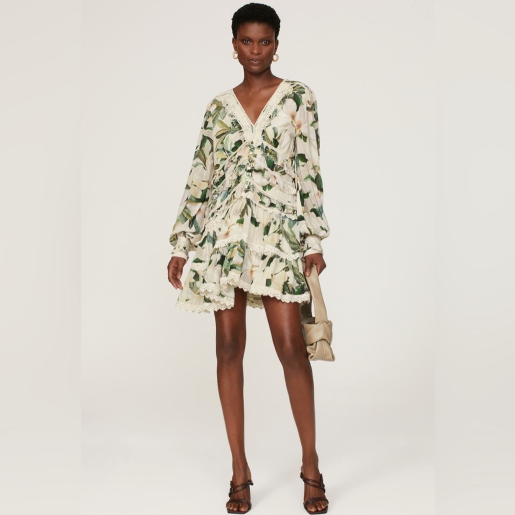 All Saints Cream And Green Wrap Sundress (Zora Dress Alessandra Dress)